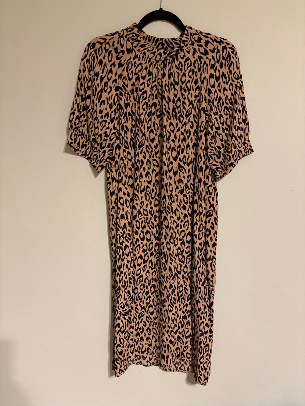 Anthropologie Leopard Print Midi Dress in Tan and Black